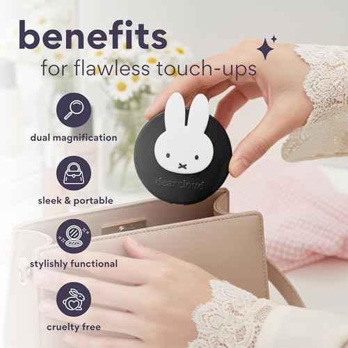 dearcloud Miffy Hi-Def Duo Compact Mirror - Travel-Friendly, Dual Magnification