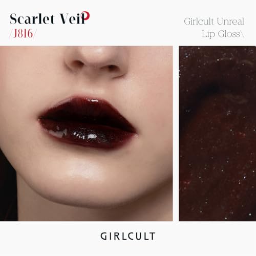 GIRLCULT Glass Shine Lip Gloss, Lightweight Hydrating Lip Oil, Jelly Texture, Long Lasting Non Sticky Lip Stain, Plumping Lip Gloss, Transfer Proof with Glossy Finish (J816)