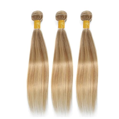 Honey Blonde Straight Human Hair Bundles 8-12 inch