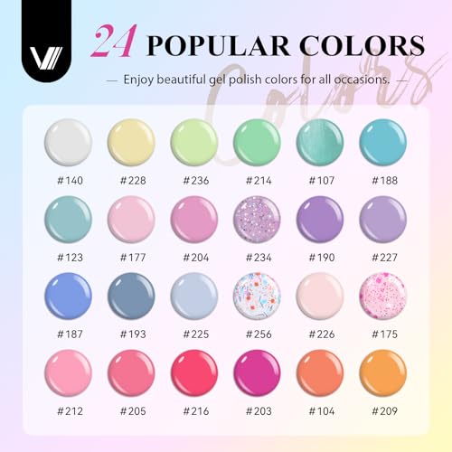 VANREESA 42 Pcs Gel Nail Polish Kit with U V Light 24 Colors Gel Nail Polish Set Green Blue Purple Pink Orange Complete Gel Nail Kit with Manicure Tools Gifts for Women DIY at Home