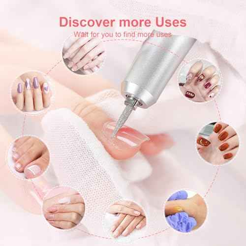 Electric 45000RPM Nail Drill Machine Rechargeable Portable Nail File Electric DIY Nail Drill Kit with Smart LCD Screen for Gel Nail Manicure and Pedicure Reflective Body etc (White)