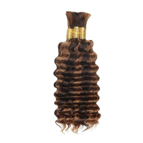 P4/30 Deep Wave Braiding Hair 34" 3 Bundles Virgin Human Hair