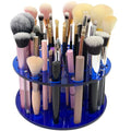 Makeup Brush Holder Organizer for Vanity Acrylic Make Up Brush Drying Rack Storage for Travel Cosmetic Brushes Display Stand with 42 Slots, Klein Blue