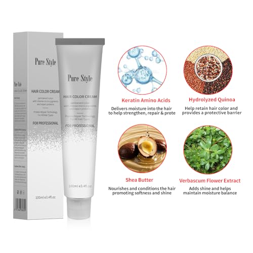 YSNSTYLE PureStyle 3.4 fl oz Hair Color Diluter Cream with Refining And Desalination (Variation 0/00), Ammonia-Low Permanent Hair Dye for At-Home Salon Quality Coloring