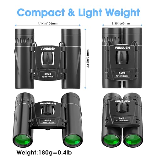 Mini Waterproof Binoculars for Adults & Kids - 12x Magnification
