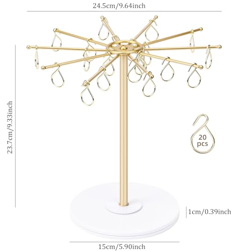 SNOWSTAR Claw Clip Organizer Holder,Vertical 360-Degree Rotating Hair Clip Holder and Storage,Hair Clip Organizer Display Stand for Women and Girls