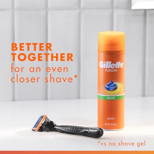 Gillette Fusion5 Ultra Sensitive Shave Gel 7oz Pack of 6 for Gentle, Close Shaves