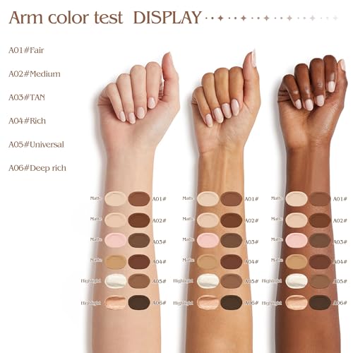 Contour Highlighter Stick£¬2-in-1 Dual-Ended Cream Bronzer & Highlighter Sticks Pen for Face Body Contouring Makeup- Buildable£¬Waterproof, Easy to Apply Suitable for Beginners£¬01Nuetral Nude + Beige