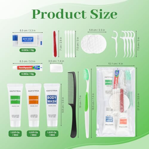 50-Pack Travel Toiletries Kit with Toothbrush & Shower Essentials