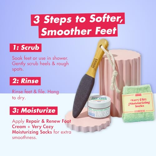 Handmade Heroes Natural Foot Exfoliator Scrub for Cracked Heels & Dry Skin