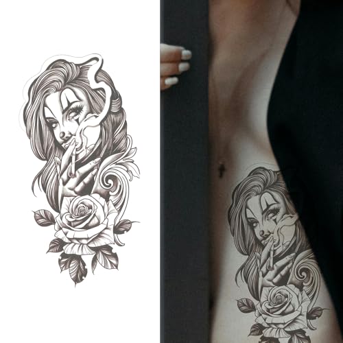 Floral Face Temporary Tattoos - 3 Sheets, 5-7 Days