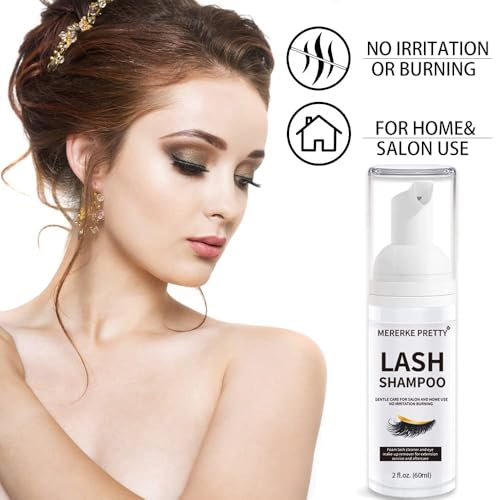 Eyelash Extension Shampoo 60ml + 2 Brushes - Foaming Cleanser