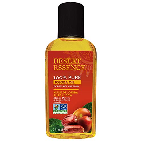 Desert Essence 100% Pure Jojoba Oil - 2 Fl Oz - Haircare & Skincare Essential Oil - Suitable For All Skin Types - No Oily Residue - May Help Prevent Flakiness - Makeup Remover - Aftershave Moisturizer