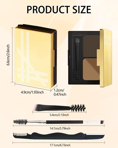 2-Color Eyebrow Powder Palette with Brush & Razor Kit