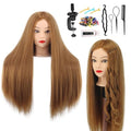 80% Real Human Hair Mannequin Head 26-28" with Clamp & Tools