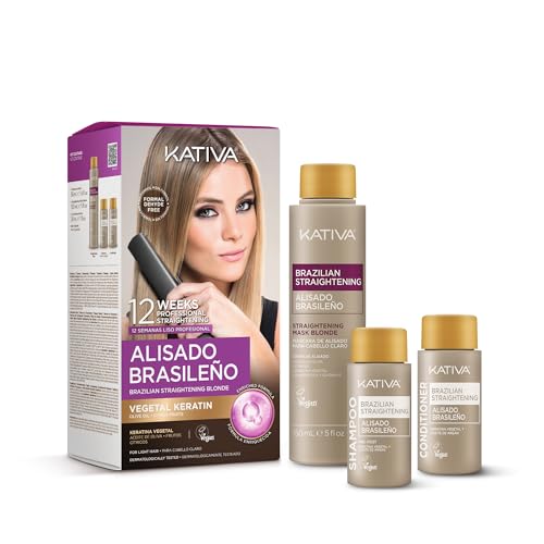 KATIVA Brazilian Keratin Hair Straightening Treatment for Blonde Hair