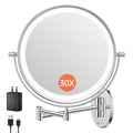 FUNTOUCH 9" Wall Mounted Makeup Mirror with 30X Magnification & Lights
