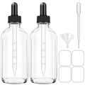 2 Pack 4oz Clear Glass Dropper Bottles for Essential Oils