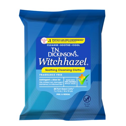 T.N. Dickinson's Witch Hazel Cleansing Cloths - 25 Wipes