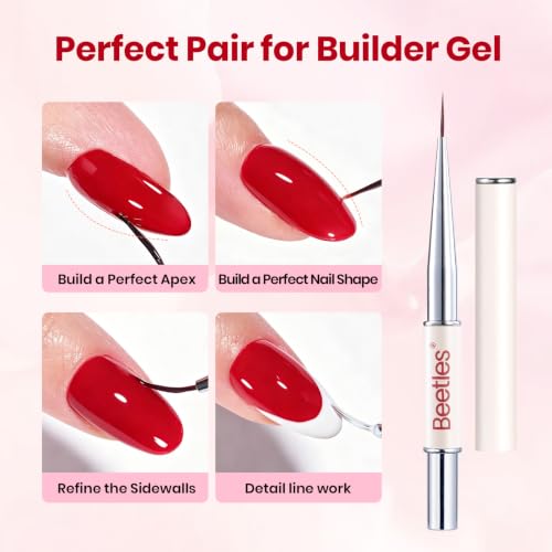 Beetles 8-in-1 Red Builder Gel Nail Kit with Brush - Crimson Allure 15ml