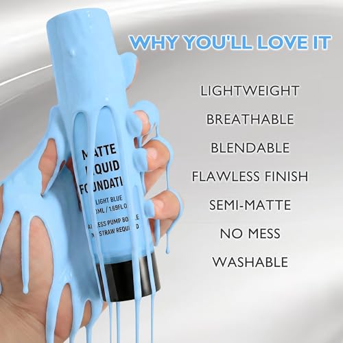 Light Blue Liquid Face Paint - Full Coverage, Long Lasting