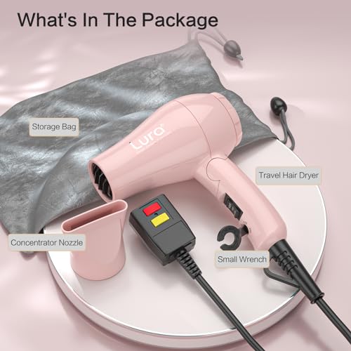 LURA Foldable Travel Hair Dryer 1200W Dual Voltage