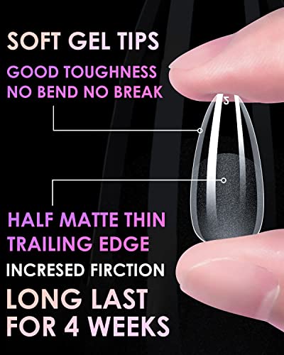 Soft Gel Nail Tips Stiletto 120PCS Pre-Shaped Full Cover