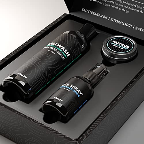 Ballsy Sack Pack, Men's Fresh Kit, Includes Body Wash, Deodorizing Spray and Cologne Rub, Men's Body Care, Ball Wash for Men Gift Pack, Sun & Surf
