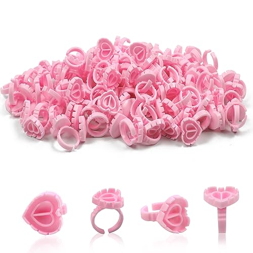 Glue Rings for Eyelash Extensions, 200PCS Disposable Rings for Lashes,Lash Glue Rings for Eyelash Extension Supplies, Blossom Lash Glue Holder Rings for Lash Supplies