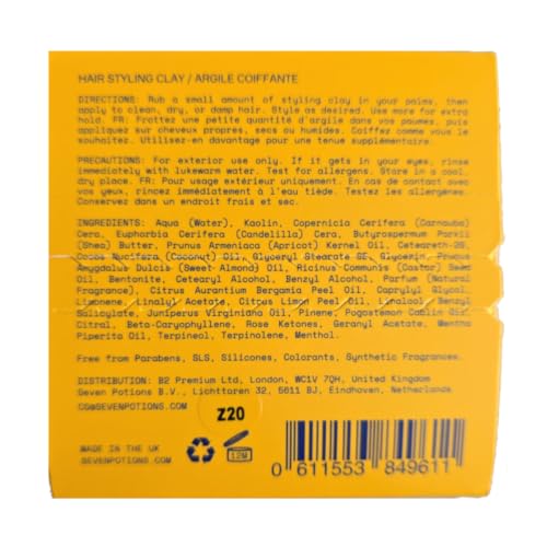 SEVEN POTIONS Hair Clay - High Hold Matte Finish for Men & Women