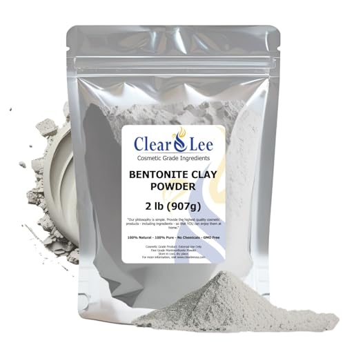 ClearLee Bentonite Clay Cosmetic Grade Powder - 100% Pure Natural Powder - Indian Clay - Great For Skin Detox, Rejuvenation, and More - Heal Damaged Skin - DIY Clay Face Mask (2 LB)