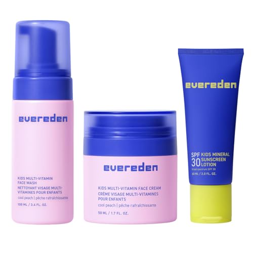 Evereden Kids Face Wash, Cream & SPF 30 Set, Ages 4+