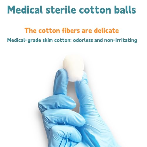 Sterile Wound Care Cotton Balls - 100% Pure Cotton, Individually Packaged