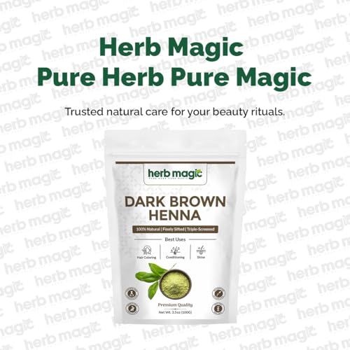 Herb Magic Dark Brown Henna Powder 3.5 oz