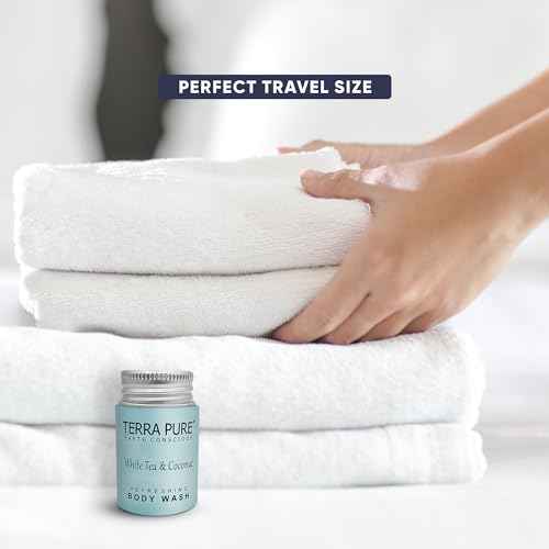 Terra Pure White Tea & Coconut Body Wash, Travel Size Hotel Amenities, 1 oz. (Case of 300)