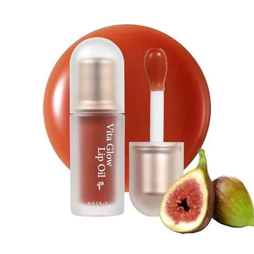 AXIS-Y Vita Glow Lip Oil with Vitamin E & Ceramide - Nourishing & Revitalizing Dry, Chapped Lips with Long Lasting Moisturization - Vegan Korean Skin Care Lip Treatment - 0.13 fl. oz. (Cozy Fig)