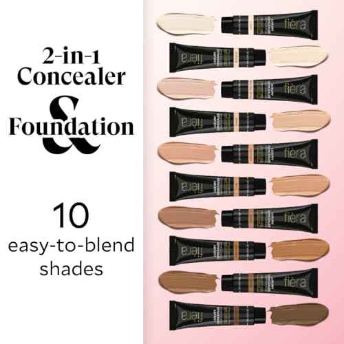 Fi?ra Luxury Concealer & Foundation with Anti-Aging Ingredients - Full Coverage for Dark Circles, Wrinkles, Fine Lines, and Spots, All-Day Wear For Mature Skin - Neutral Beige, 0.5 FL. OZ. / 15 ML