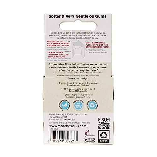 RADIUS Dental Floss, Sponge Floss, Clove Cardamom, 55 Yards, Vegan & Non-Toxic Oral Care Designed to Help Fight Plaque, Pack of 6