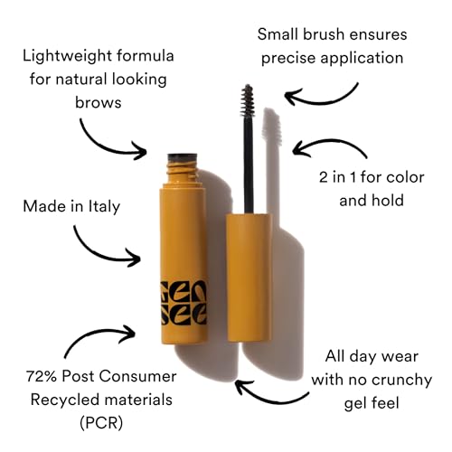 Gen See Arch Support Brow Powder Gel, Medium Brown ? 2 in 1 Color and Hold Brow Styler, Natural Volume Sculpting Formula, All Day Wear, Vegan Cruelty-Free, Made in Italy