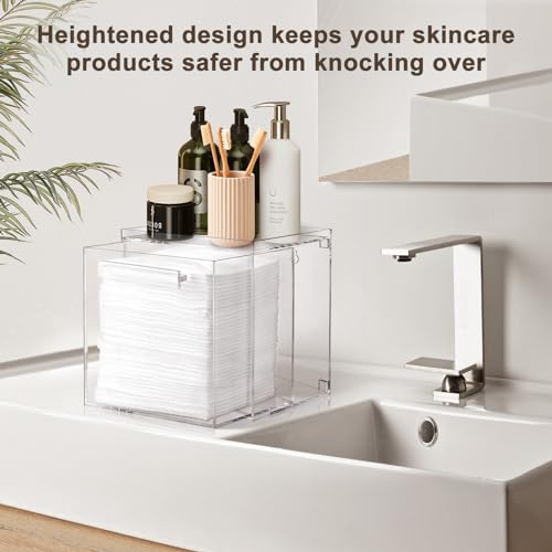 Disposable Facial Towels Storage Box - Acrylic Container Compatible With Clean Skin Club Clean Towel XL - Wall-Mounted Makeup Organizer With Drawer Valentine's Day Gifts