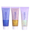 3-Color Body Glitter Gel Set - Neon Party Makeup