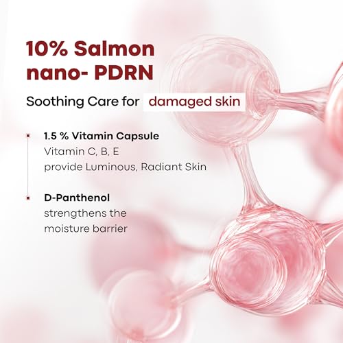 PDRN Repair Ampoule - 10% Salmon-Derived Nano-PDRN, Vitamin & D-Panthenol, Soothing and Regenerating Korean Serum for Sensitive Skin, 1.01 fl. oz. 30ml