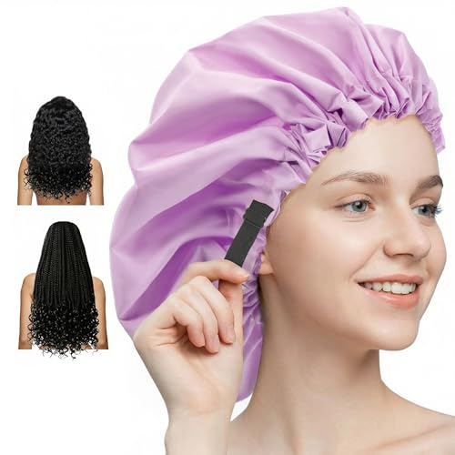 Aquior Adjustable Shower Cap XL - Waterproof Hair Bonnet