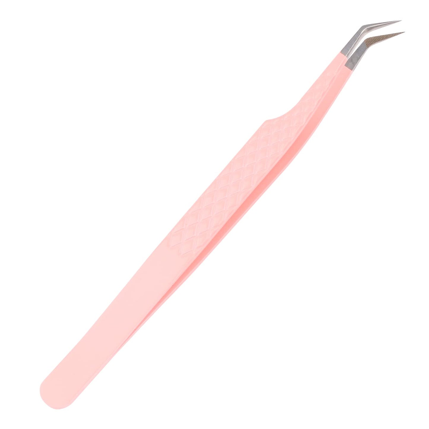 Lash Tweezers For Eyelash Extensions Fiber Tip Lash Tweezers Professional Fan Making Lash Extension Tweezers Volume Lash Tweezers Stainless Steel(Pink 45 Degree Volume Tweezers,1Pc)