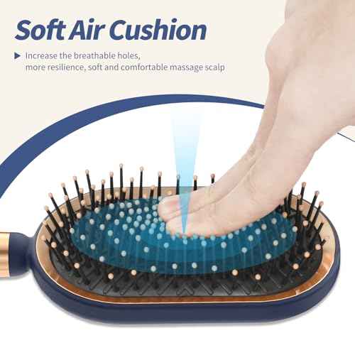 Large Paddle Brush, Hair Brush for Thick Thin Hair, Professional Hairbrush for Blow Drying, Massage Flexible Soft Bristles, Deluxe Gold Handle, Hairbrush for Women Men Kids