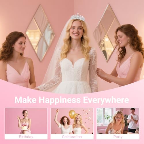 Silver Tiara Crown for Women – Adjustable Headband