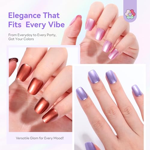 SAVILAND Shine Metallic Quick Dry Nail Polish Set - 12 Vibrant 8ml Colors for Nails