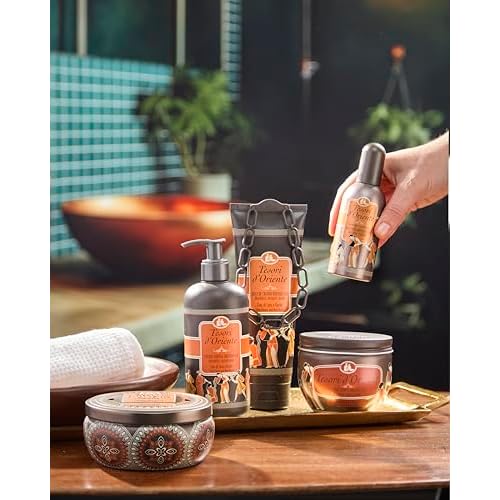 Tesori d'Oriente: "Fior Di Loto e Latte d'Acacia" ("Lotus Flower and Acacia Milk") Cream Soap, Measuring Cap 10.14 Fluid Ounces (300ml) Packages [ Italian Import ]