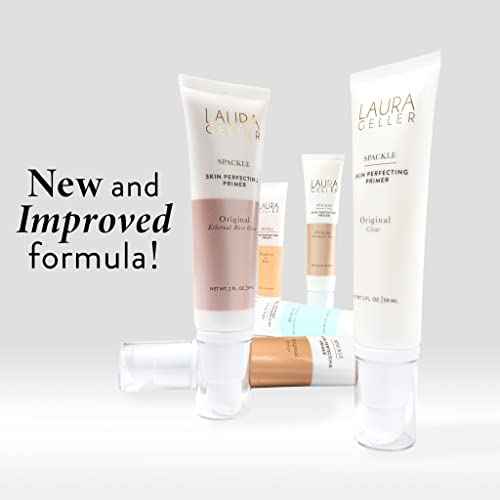 LAURA GELLER NEW YORK Spackle Skin Perfecting Makeup Primer, Hydrate + Airbrush Round Kabuki Brush