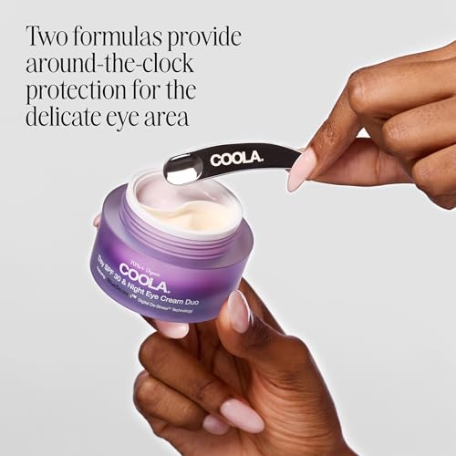 COOLA Organic Day and Night Eye Cream Face Moisturizer with SPF 30, Dermatologist Tested Face Sunscreen with Plant-Derived BlueScreen Digital De-Stress Technology, 0.8 Fl Oz